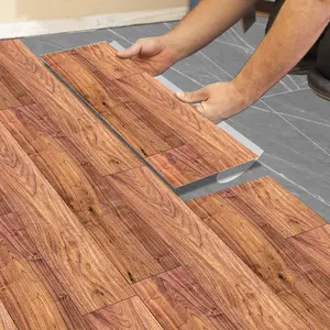Classic Wood Grain Floor Tile Stickers, Waterproof Floor Tiles, Reinforced Adhesive, Easy Installation, Waterproof, 5.91 X 15.75 Inches, Home Decor