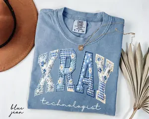 Comfort Colors Xray Technologist Shirt, Floral Faux Patchwork Radiology Tech Tee, Rad Tech Gift, Radiology Grad Gift, Radiology Department