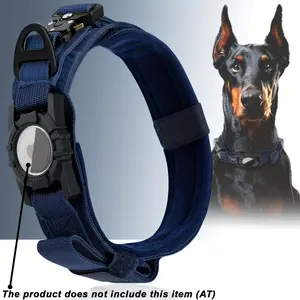Tactical Nylon Dog Collar with GPS Holder, Adjustable Military-Style Collar for Dogs, Heavy-Duty Training Collar for All Breeds, Heavy Duty Collar | Secure Fit Collar | Adjustable Colla