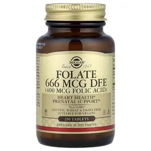 Solgar Folate, 666 mcg DFE, 250 Tablets