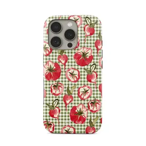Cottagecore Gingham MagSafe Smartphone Case - Farmhouse Veggie, Summer Picnic Plaid, Cute Aesthetic Farmer Market Design for iPhone, Cellphone Handheld Casing Accessories