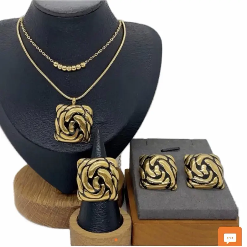 3-Piece Timeless Elegant Jewelry Set - Tarnish-Resistant, Waterproof, Fade-Resistant Earring, Necklace, Ring
