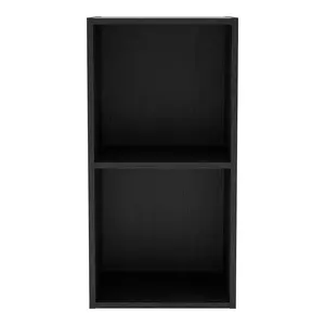 24/7 Shop At Home aModular Modern 2-Cube Storage Organizer Shelves, Stackable Wood Bookcase Fits Cubby Bins for Organization, Dorm Teen Room Decor, Home Office