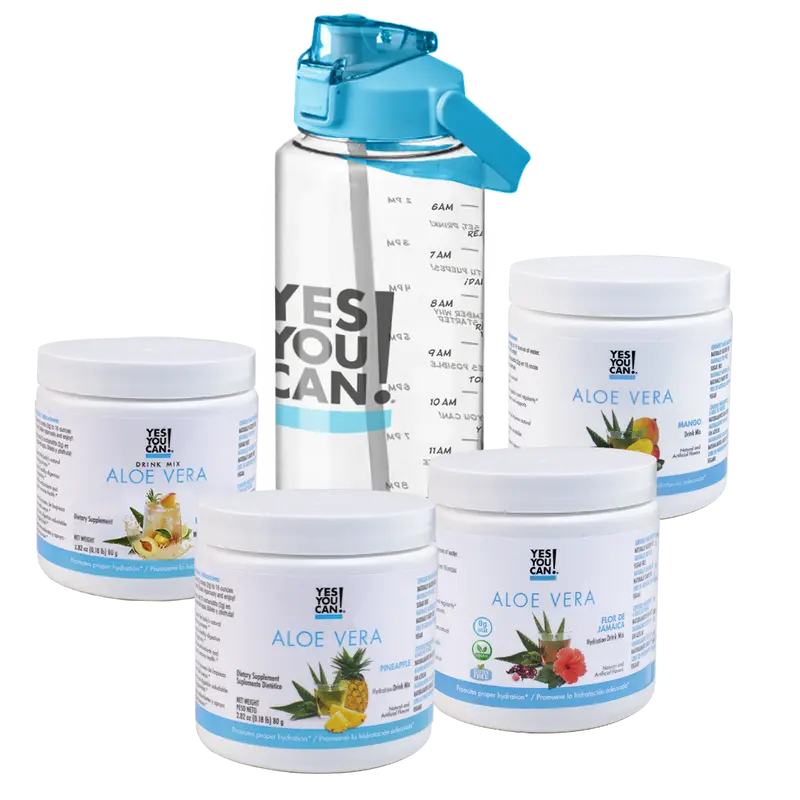 Yes You Can! Aloe Vera Hydration Kit - Variety Pack - Sugar Free, Caffeine Free