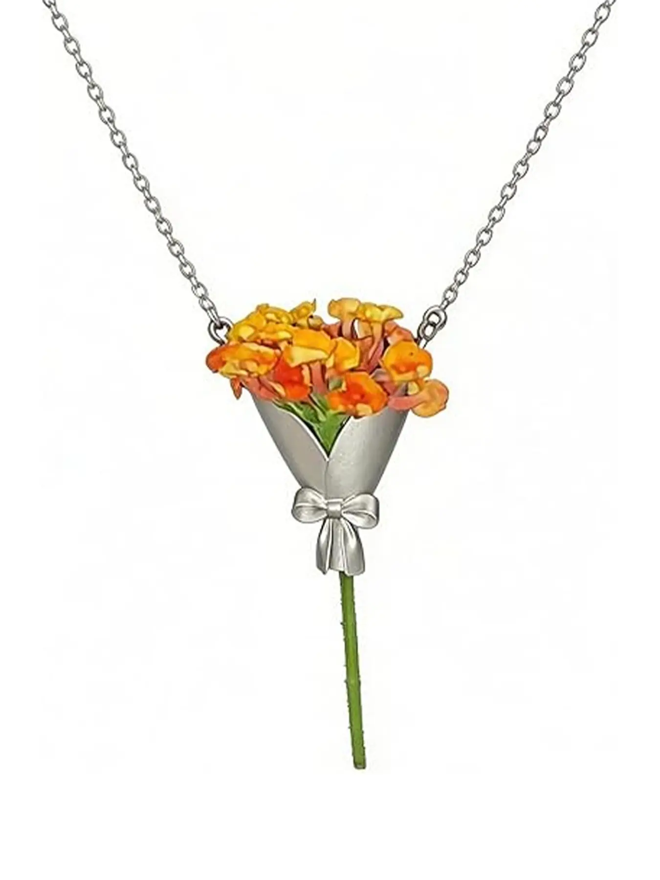 DIY Flower Bouquet Necklace, Elegant Women's Jewelry Gift, Exquisite Jewelry Gift, Customizable Pendant, Perfect for Mother, Family, and Friends, All Seasons