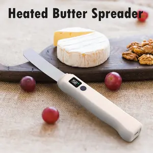 Heated Butter Knife, Smart Stainless Steel Electric Butter Spreader for Hard Butter, Cheese, Peanut Butter, Jam & Honey, Adjustable Temp (131F/158F), USB Rechargeable Kitchen Gadget