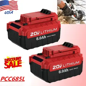 New 2pack 20V Max For Porter Cable 20 Volt 8.0Ah Battery Lithium-Ion countC685L countC68