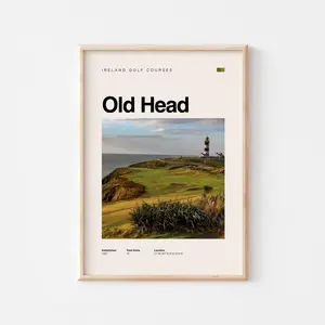 Old Head Golf Posters Minimalist Travel Poster Artistic Decor