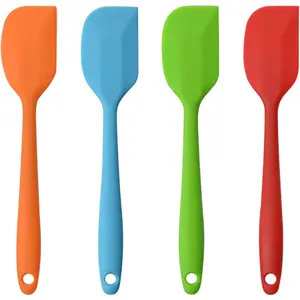 11inch Silicone Spatula Rubber Spatula Heat-Resistant Seamless One-Piece Design Non-Stick Pan Flexible Scraper Baking Mixing Tool (4 Pieces)