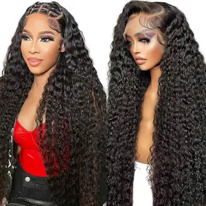 OQ HAIR 13x6 Water Wave Lace Frontal Human Hair Wigs Pre Plucked Lace Front Wig Natural Hairline With Baby Hair Vacation Long Human Hair Wigs Outdoorfun dealsforyoudays