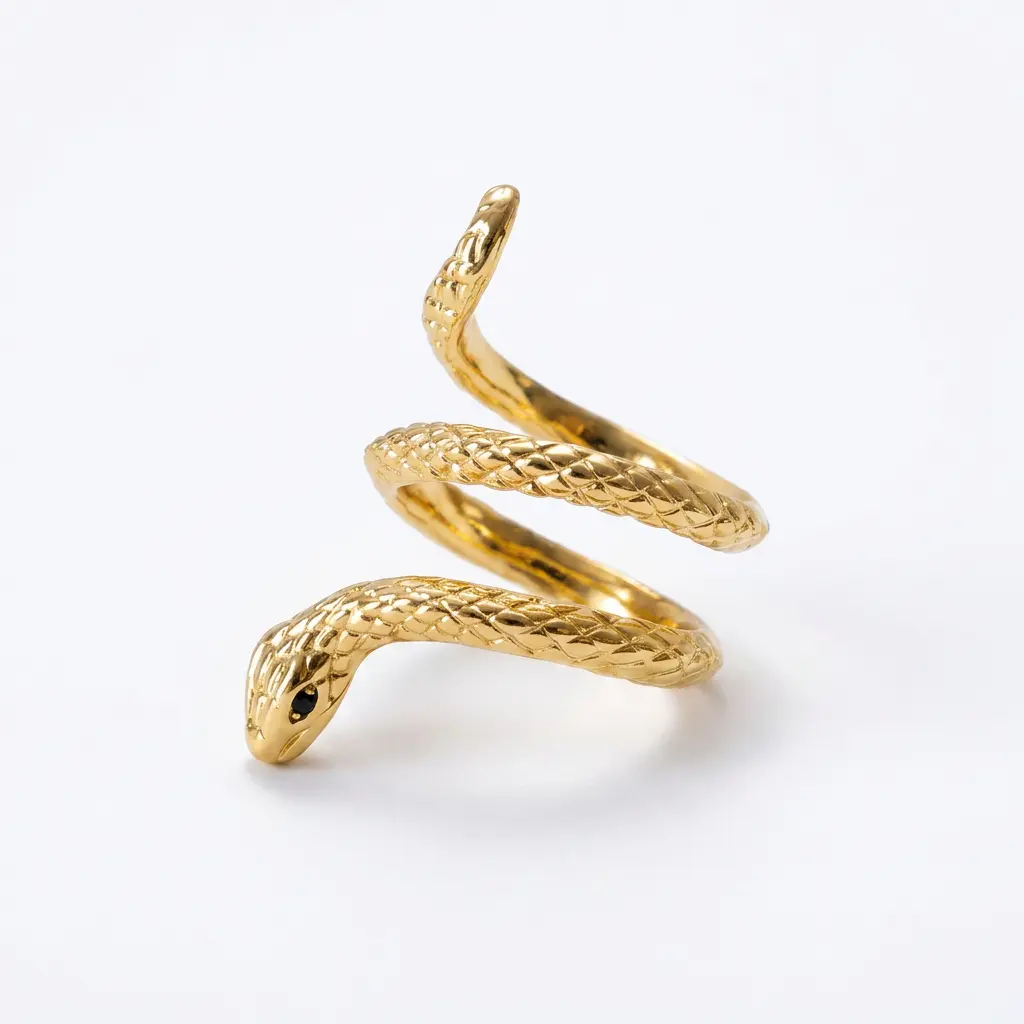 Snake Gold Necklace | Serpentine Pendant Jewelry | Adjustable Chain | Symbol of Rebirth & Power | Dainty Layering Gift for Her