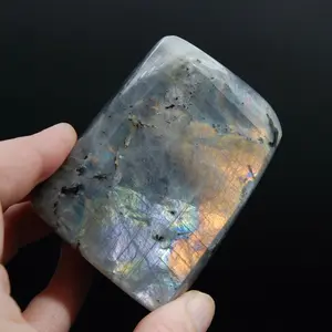 2.75in 308g Purple Labradorite Crystal Freeform Tower Super Flashy Spectrolite