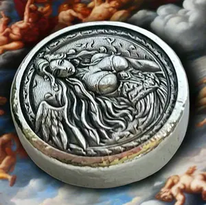 Engel mid án feðera - Deluxe 1 Troy Ounce Poured .999 Fine Zinc Art Round - Laser Etched - Certified - Limited