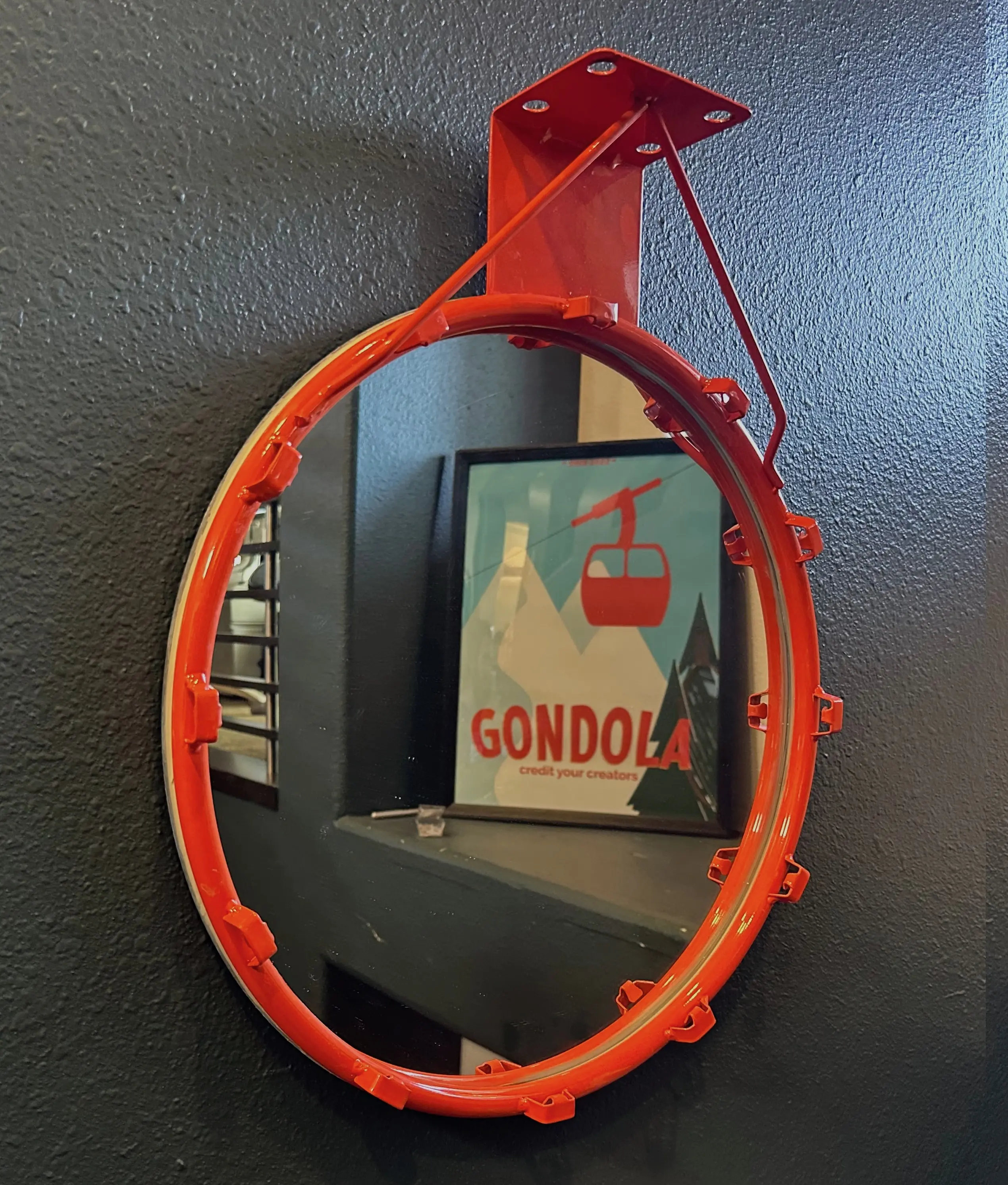 Custom Wall Mounted Basketball Rim Mirror - Perfect for Hoops Fans