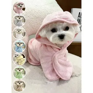 Super Absorbent Pet Bathrobe with Hood, Quick-Drying Towel for Dogs & Cats, Adjustable Soft Puppy Towel Robe, Multiple Sizes & Colors