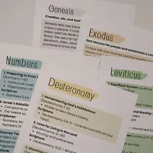 Peel n Stick Books of the Bible Genesis Outline - Comprehensive Overview of Creation Noah & Patriarchs - Easy Read Scripture Summary - Ideal for Bible Study & Reference