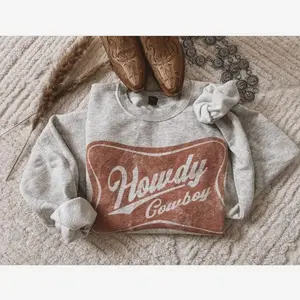 Howdy Cowboy crewneck sweatshirt, Howdy Western Sweatshirt, Yee Haw Sweater, Cowgirls Shirt, Country Cowboy TShirt, Southern Howdy Shirt, Western Clothes Gift for her Cowgirl C