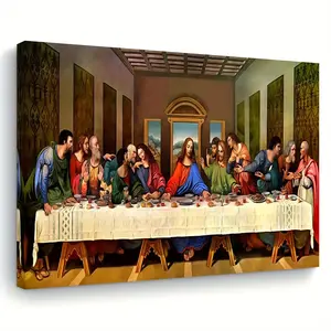 1 piece, Art's Last Supper Canvas Print,  Wall Art, Home and Office Decoration, Suitable for Living Room, Bedroom, Kitchen, Christmas Gift, School and Classroom Decoration
