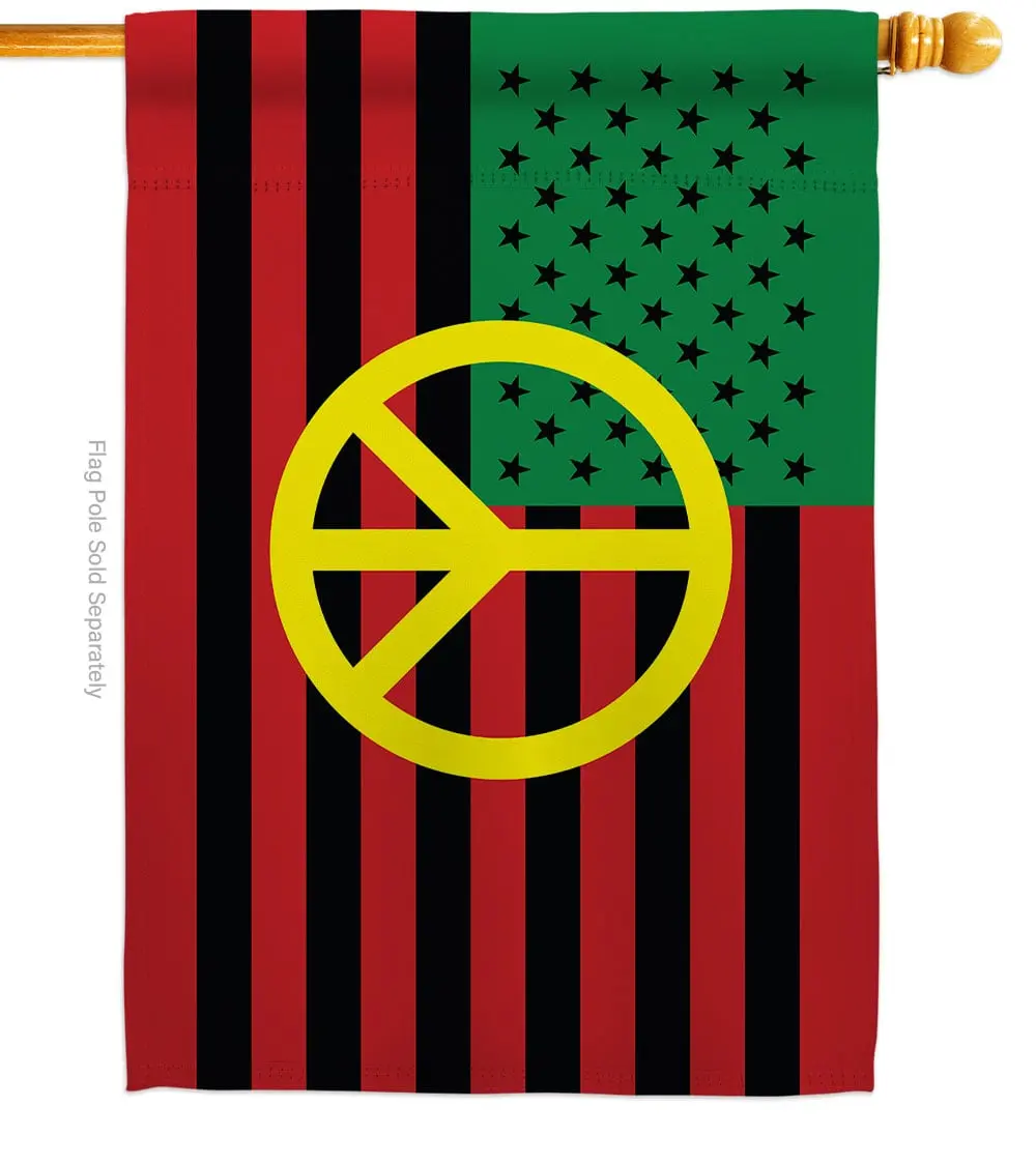 Americana Home & Garden H140728-BO 28 x 40 in. African American Peace Black History Juneteenth Double-Sided Decorative Horizontal House Flags - Decoration Banner Garden Yard Gift