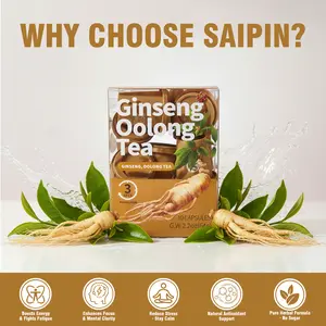 SAIPIN Ginseng Oolong Tea Daily Herbal Wellness Drink Freeze-Dried Natural Blend Supports Vitality Immune Balance Hydration Non-GMO Vegan Sugar-Free Travel-Friendly Capsules Adaptogenic Formula 100% Freeze-Dried Ginseng Powder 3X Bioavailability