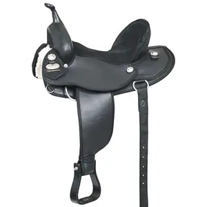 Hilason Horse Barrel Trail Pleasure Endurance Synthetic Saddle Black