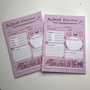 Book Review Notepad // Journal Bookmark Notebook Self Adhesive Small Notepads Reading Note Taking Supplies // 40 Sheets Per Pad