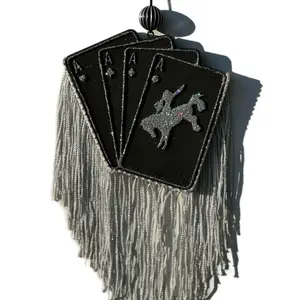 Silver Fringe playing cards scented car freshie