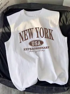 Men's Breathable FabricTank Top, New York City USA Print with “Have a Good Day” Message, Comfortable for Daily Lounge, Gym Light Workouts and Outings