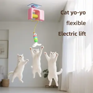 Cat Interactive Toys Automatic Yo-Yo Electric Toy for Boredom Relief with Flashing LED Light Auto Rotating Self Playing Ball Interactive Cat Toy to Keep Cats Active and Exercise