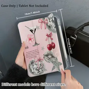 Pink-toned retro disco style with sweet and cool elements collage pattern, featuring an adjustable stand and pen slot. This foldable, non-slip TPU protective case is suitable for Samsung, iPad mini, iPad Air, iPad Pro/iPad 10th generation, 11th generation