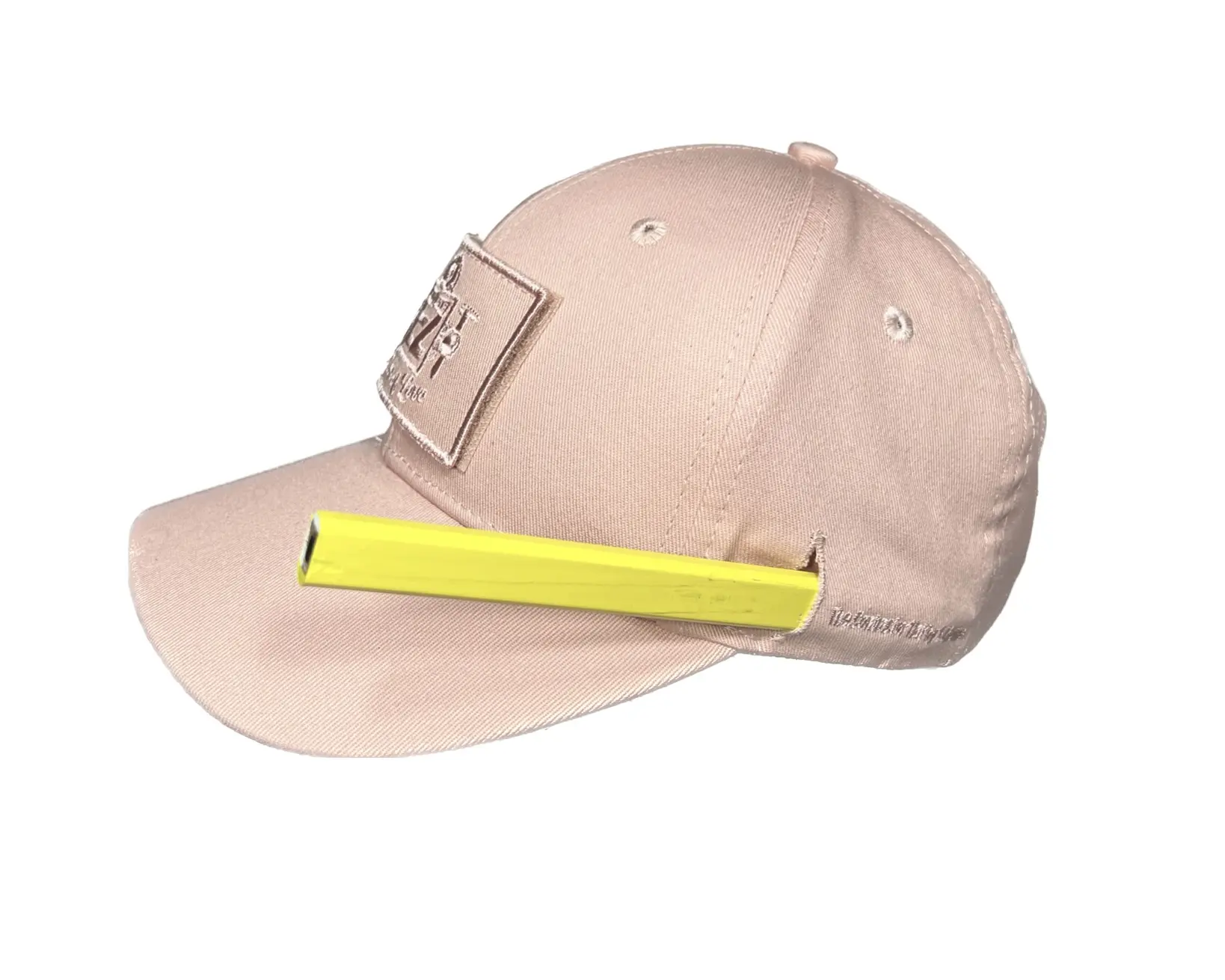 Rose Gold Unisex Baseball Cap with Removable Logo, Carpenter Pencil Slot, and Secret Pocket