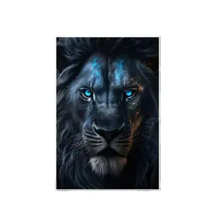 Modern Abstract Lion Canvas Art Print, Frameless Wall Decor for Living Room & Bedroom - For Home Decor Enthusiasts - Perfect Gift for Art Lovers