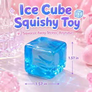 Lifelum Ice Cube Squishy Squeeze Ball for Stress Relief, Realistic Slow Rising Sensory Fidget for Adults Office Desk