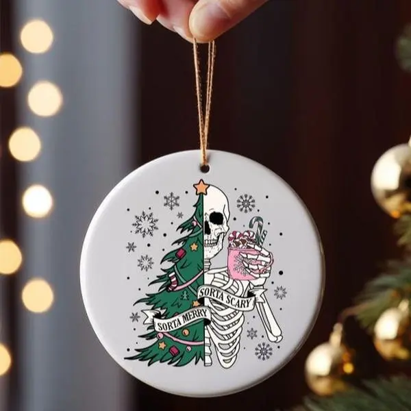 Funny Skeleton Christmas Festive Decor Ornament Fall Decor Tree Ornament Unique Halloween Holiday Gift For Family Friend  Bestie