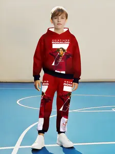 Boys Cristiano Ronaldo Hoodie & Pants Set, Casual Fashion, Holiday Gift, Travel Cool, Spring & Fall