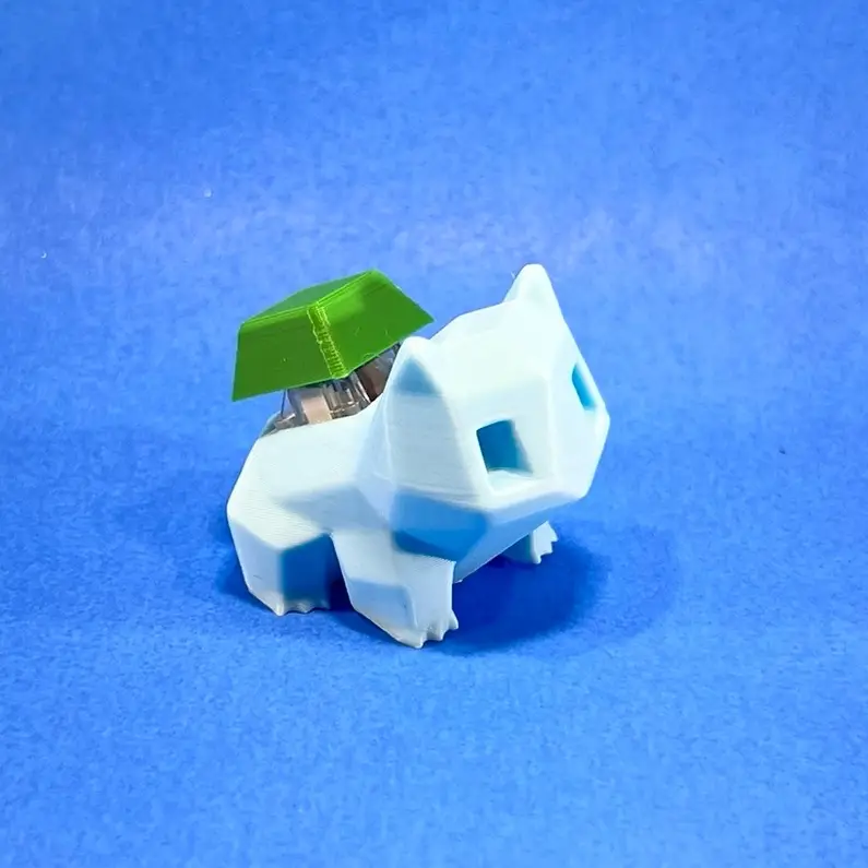Low Poly Bulbasaur Figurine - Statue, Decor, Clicker, Mechanical Switch, Gaming Decoration, Anime Style, Asmr, Stim, Anxiety, Stress, Relief, Decorati