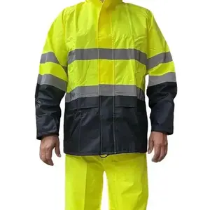 Safety Rain-suit, Rain Jacket With Hoodie and Rain Pants