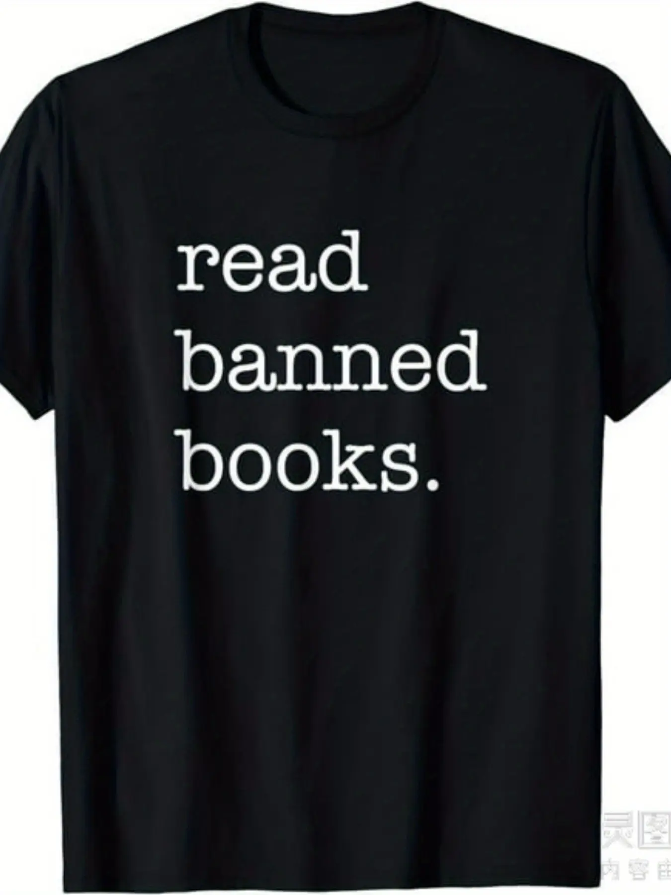 Vintage Read Banned Books T-Shirt for Men & Women - 220gsm Pure Cotton Short Sleeve Shirt with Banned Books List Graphic, Classic Round Neck Casual Top for Book Lovers, Libraries & Free Speech Advocates