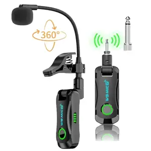 Wireless Instrument Microphone Cordless Omnidirectional Mic Auto Pairing HD Sound Low Latency Anti-Interference, High-Quality Audio Performance Gear