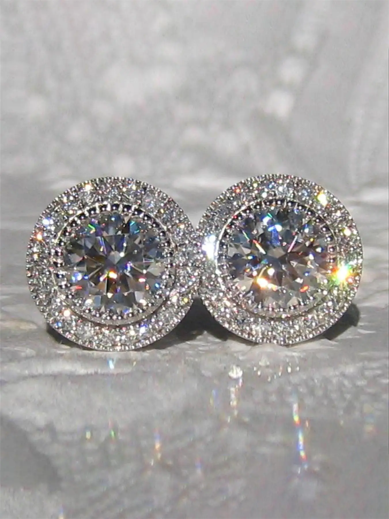 Women's Elegant Rhinestone Decorated Stud Earrings, Summer Outfits 2024 Exquisite Trendy Stud Earrings, Fashionable Jewelry for Women for Daily & Part