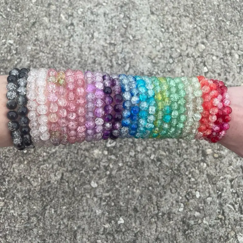 Crackle Glass Bead Bracelets
