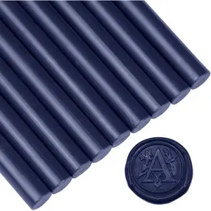 Large Glue Gun Sealing Wax Stick Navy Blue Pack of 12 for Wedding Invitation Thanks Card Envelope Shower Gifts Wrapping Sealing Decoration