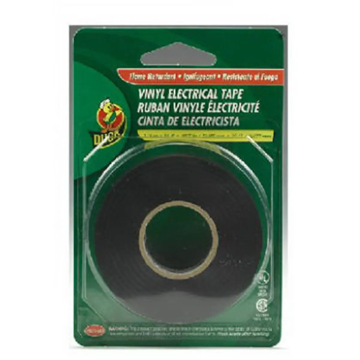 Duck Adhesive Vinyl Electrical Tape, Part 00-04005-02, 0.75 in x 66 Ft, for Automotive & Motorcycle Maintenance