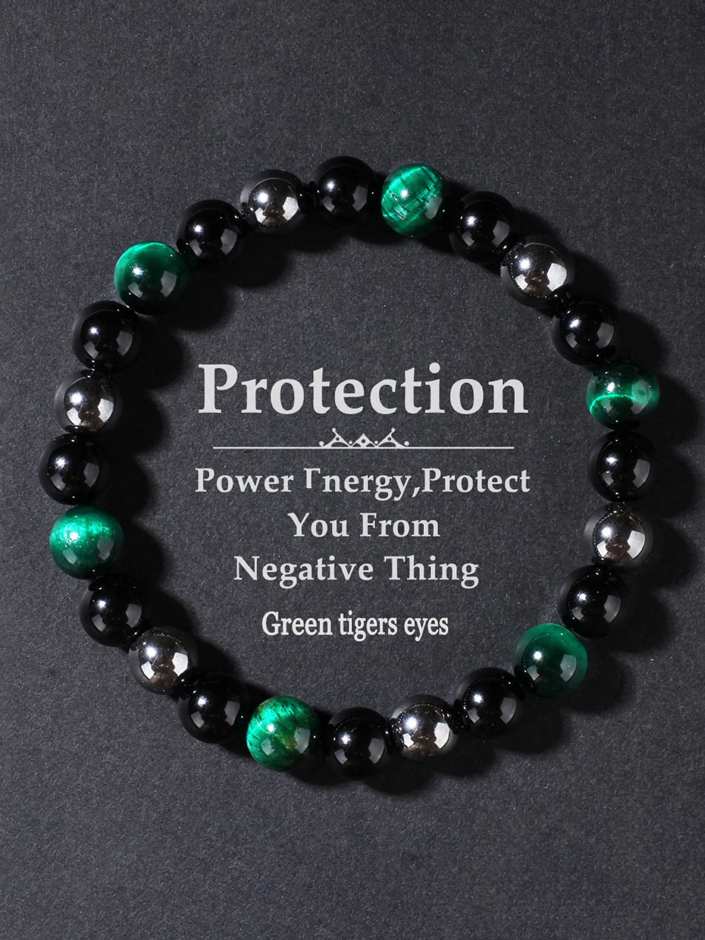 Positive Energy Protection Bracelet, Crystal Bracelets, Handmade Tiger Eye Stone Bead Chain, Unisex Fashion Accessory, Perfect Gift for Family and Friends