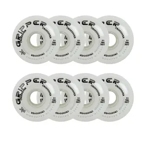 Labeda Roller Hockey Wheels - Gripper Crossover 80mm 76A White (8-Pack)