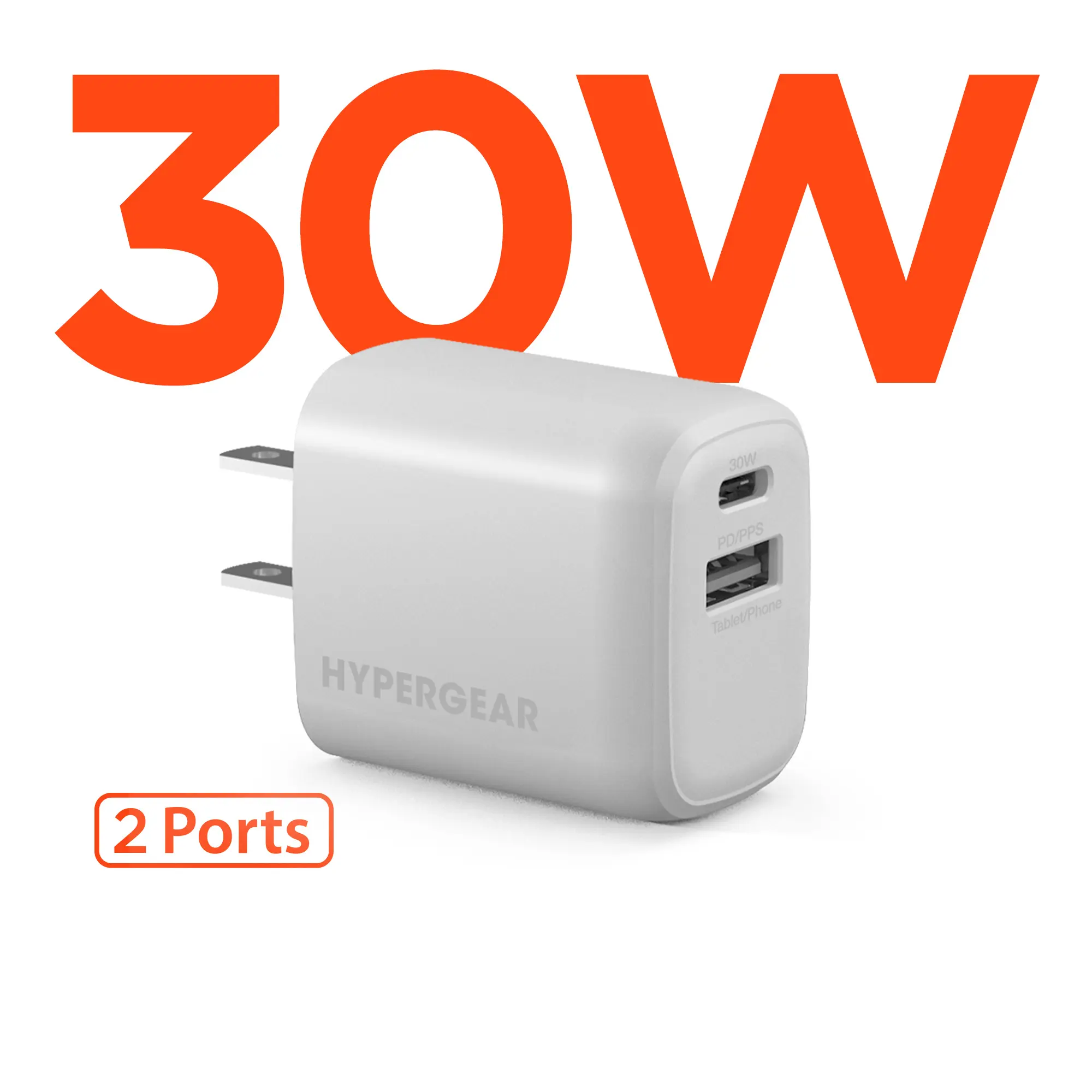 30W USB-C PD + USB Fast Wall Charger with PPS Android Port
