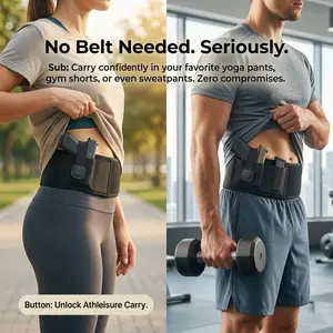 Women's Belly Band Holster for Concealed Carry – Breathable Neoprene CCW Waistband, HFits Glock 19/43 Sig P365 S&W Shield, Right + Left Hand