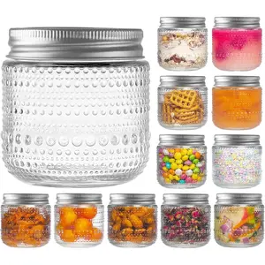 Mason Jars 8 Oz with Lids 12 Packs, Vintage Wide Mouth Glass Canning Jar for Pickling, Fermenting, Storing, Canning, Home Decor, Salad Jam and DIY Crafts