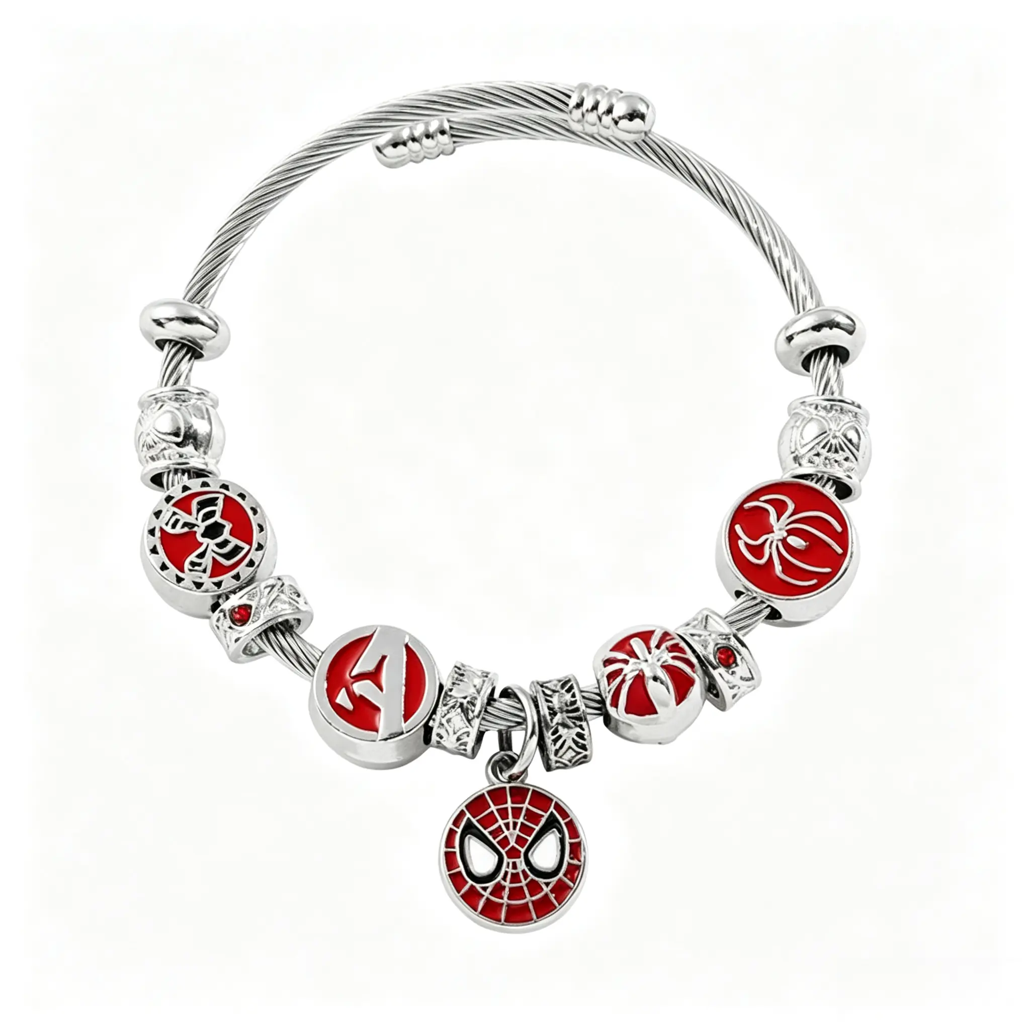 Marvel Spider‑Man Live‑Action Bracelet, Superhero Themed Decorative Wrist Accessory, Stylish Cosplay Jewelry for Boys Teens Fans Daily Wear