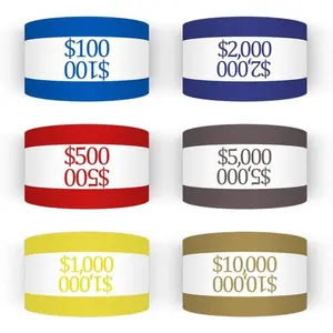 7.5 x 1.25 Inches 300 Assorted Currency Straps Self Sealing Currency Bundles Bands Money Bill Band Strap (300 Assorted, 50 of Each Colors)